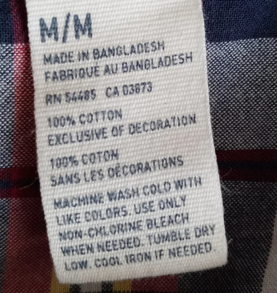 AMERICAN EAGLE OUTFITTERS RED YELLOW PLAID BUTTON DOWN SHIRT. SIZE (M ) - Picture 12 of 13